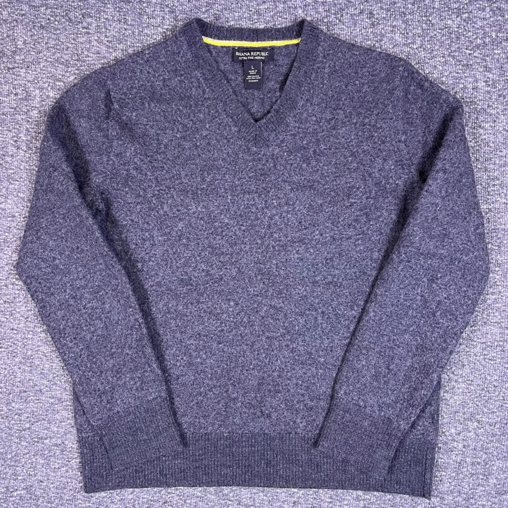 Banana Republic Extra Fine Merino Wool Sweater Boys L Gray School Uniform Winter
